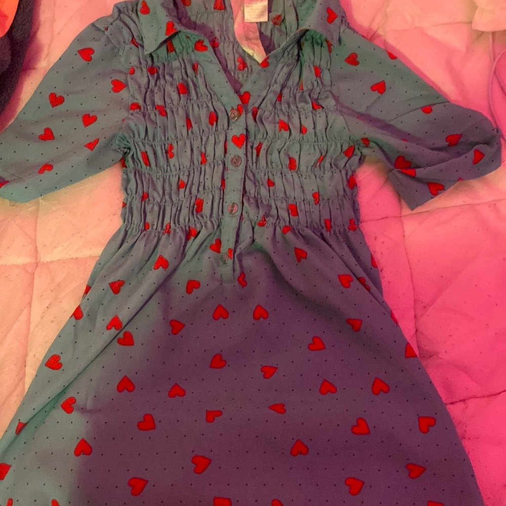Spoiled Girls Green & Pink Dress Size L (14)